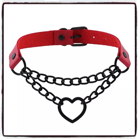 unbranded Jewelry - Grunge Girl Black Heart Chain Choker GOTH PUNK NEW